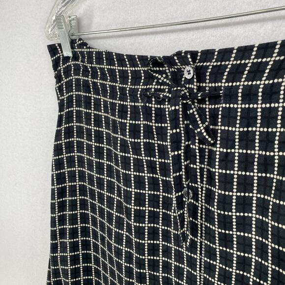 MAISON KITSUNE Skirt 36 A-Line Check Midi Button Front Viscose Black - Picture 2 of 12
